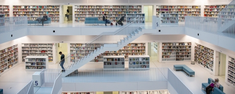 Interior architecture of a library in Singapore