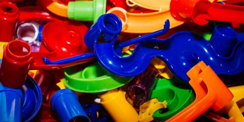 Colourful plastic children's toys