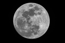 A black and white image of the moon