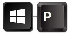 Window and P Keys on the keyboard when pressed together open the display settings panel