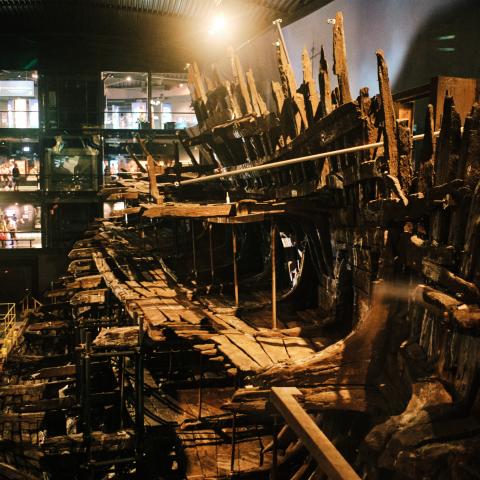Mary Rose wreckage at the Mary Rose Museum, Portsmouth