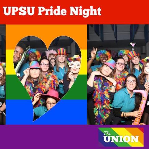 Students smiling at UPSU Pride Night