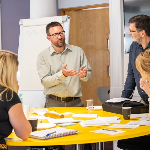 Group of students in a collaborative workshop