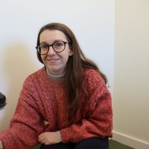 PhD Researcher Amy West with her dog Reenie