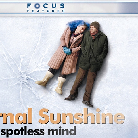 Man and woman lying on ground in film poster for Eternal Sunshine of a Spotless Mind