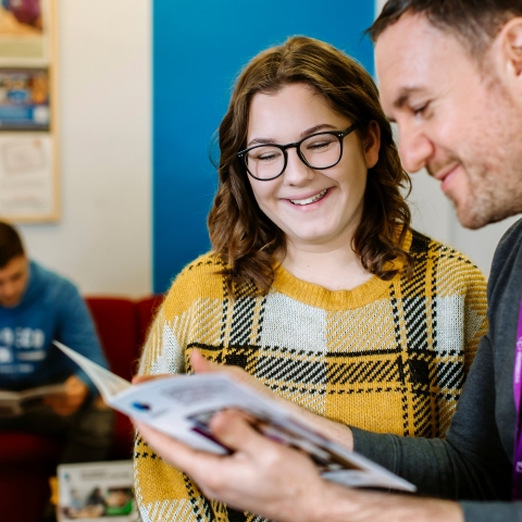 Student finance advisor with a student