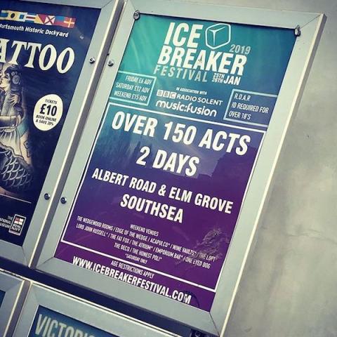 An Icebreaker Festival sign