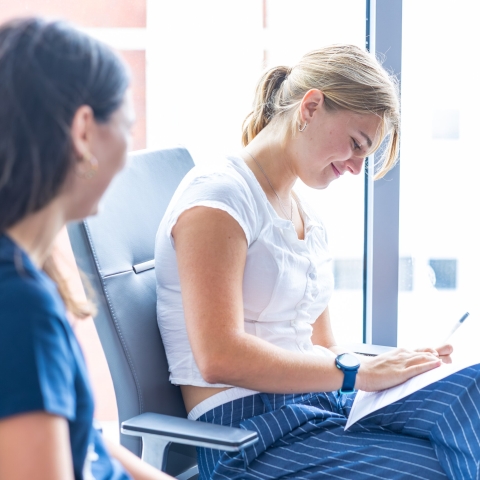 Two women sitting