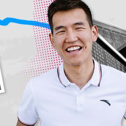 Student at an post-16 talk for schools and colleges