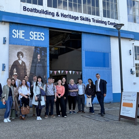 Participants at the SHE_SEES exhibition, Portsmouth Historic Dockyard