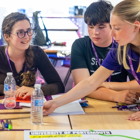 Two secondary school students on a university taster day