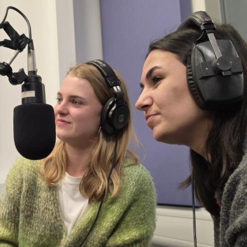 students on radio