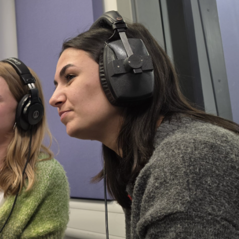 students on radio