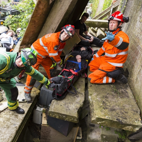 Picture of disaster rescue exercise