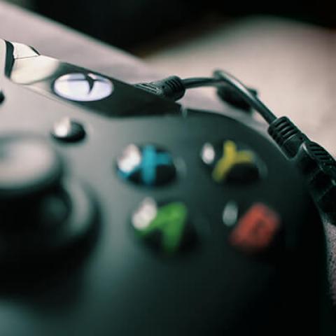 Extreme close up of an Xbox One controller