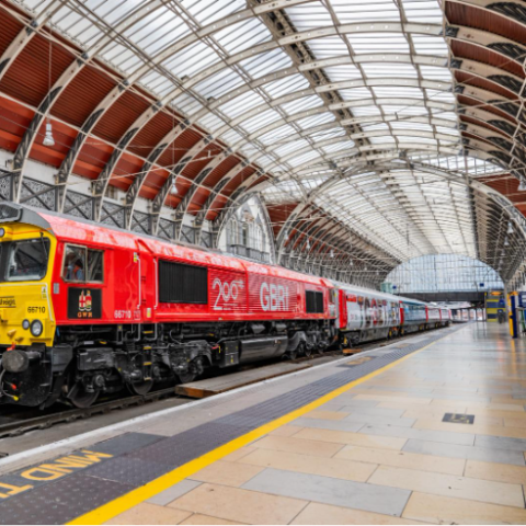 The touring exhibition train Inspiration at Paddington. Photo credit: Jack Boskett and Railway 200 