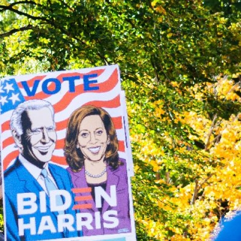 Sign with Vote for Biden and Harris - Photo by Gayatri Malhotra on Unsplash