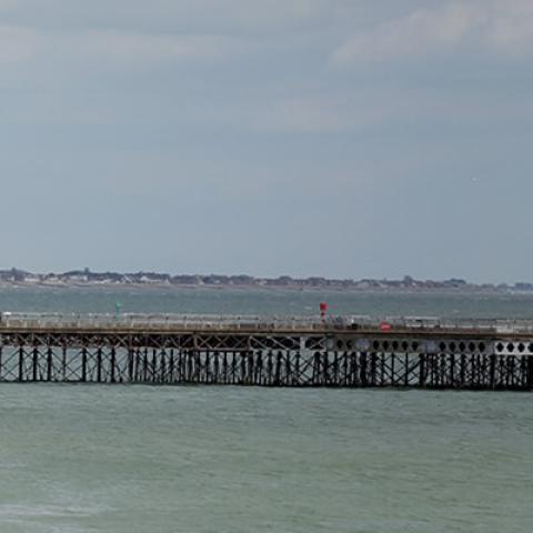 Wide shot of Southsea Pier