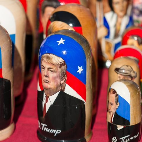 Trump and Putin Russian dolls