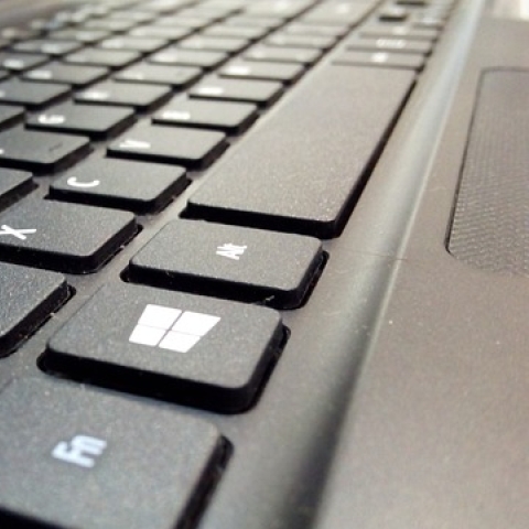 A close-up image of a computer keyboard