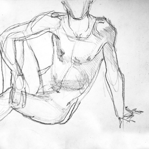 Pencil sketch of a full human body