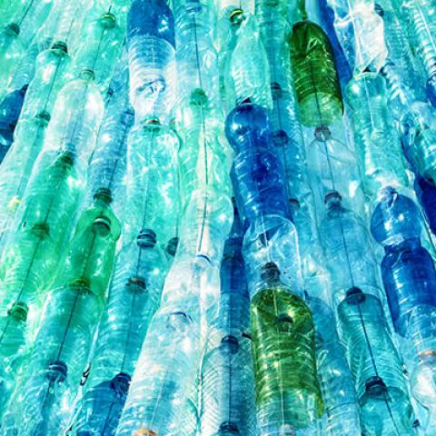 An assortment of plastic bottles in a pile