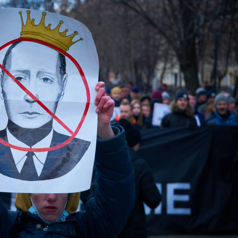 Picture of Putin at protest rally
