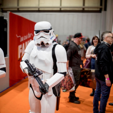 Star Wars stormtrooper cosplayer, Birmingham UK