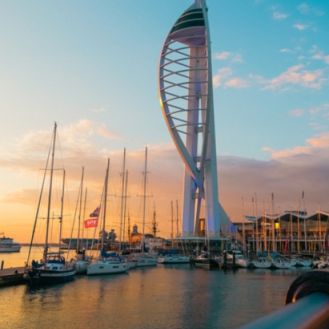 Spinnaker Tower at sunset