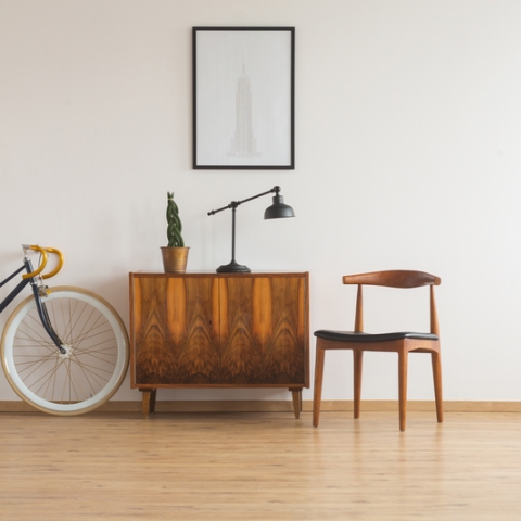 Retro Chair, Bike and Cabinet