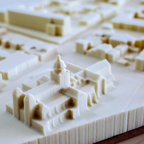3d printer model of a new building and city