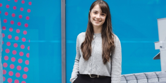 Smiling student at University of Portsmouth