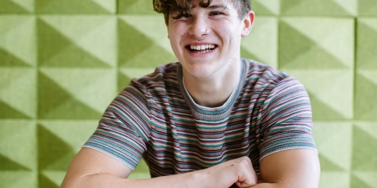 Male student smiling