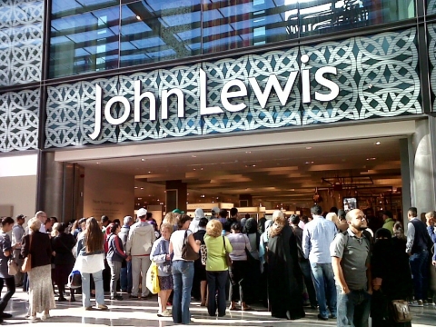 Picture of shoppers outside John Lewis store