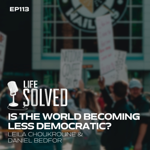 People demonstrating with Life Solved logo and introduction title 