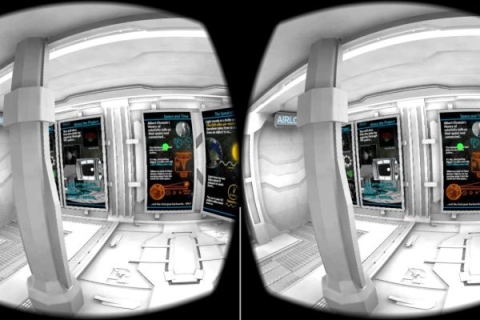 Screenshot of the app inside the spaceship