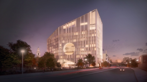 Victoria Park Building at night