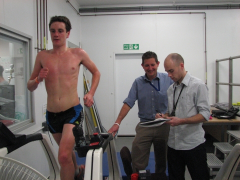 Triathlon athlete in Extreme Environments Lab