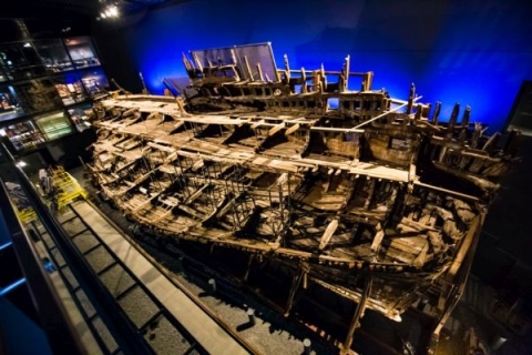 Photo of the wreck of the Mary Rose, a carrack-type warship from the 15th century