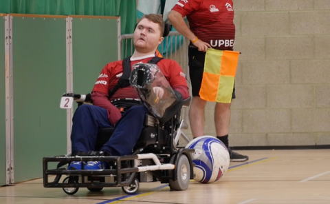 A man with muscular dystrophy participates in sport