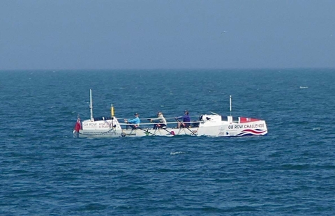 GB Row Challenge rowing boat in the middle of the ocean