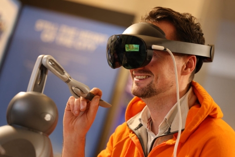 Man using VR health technology