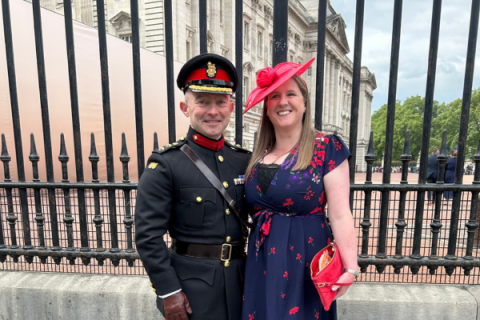 Army Reservist, Rob Spalton, was an honoured guest at the Royal Garden Party with King Charles III and Queen Camilla