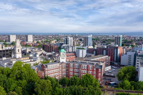 aerial shot of portsmouth