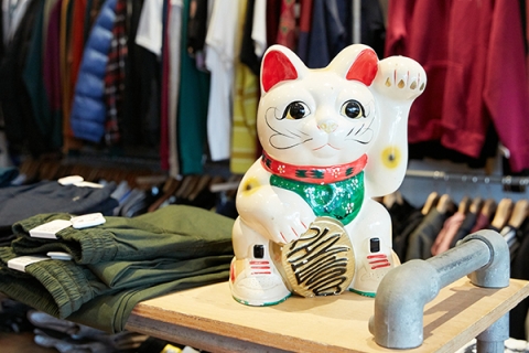 Cat ornament in a Southsea clothes shop