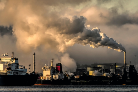 Carbon dioxide clouds coming from industrial site - Photo by Chris LeBoutillier on Unsplash