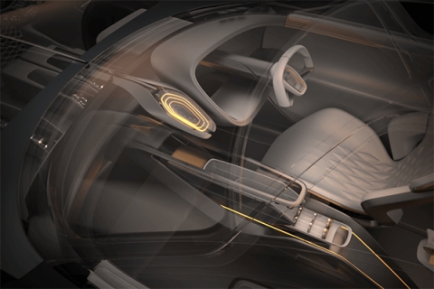 3D graphic of car interior, created by Emir Cetinoglu for Bentley