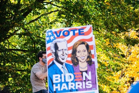 Sign with Vote for Biden and Harris - Photo by Gayatri Malhotra on Unsplash