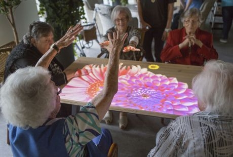Dementia sufferers interacting with the interactive games