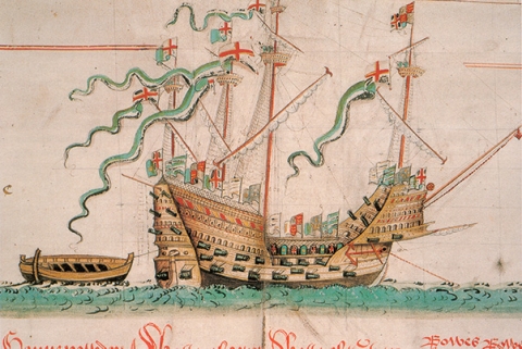 Illustration of the Mary Rose from c. 1546